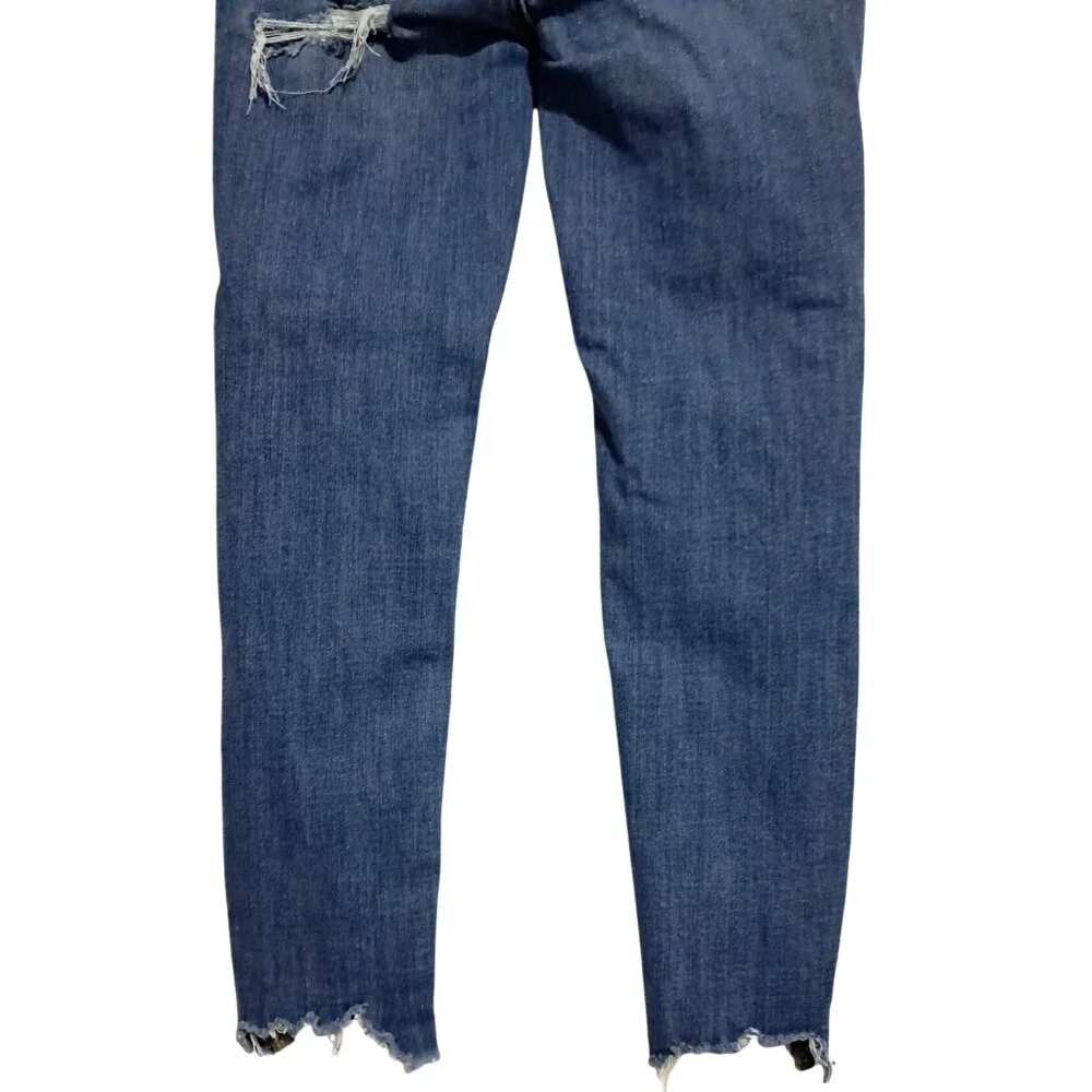 American Eagle High Rise Jegging Crop Ripped Distressed Jeans Size 00 Short - Picture 11 of 11
